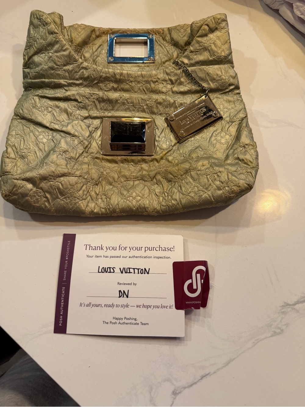 Louis Vuitton Gold Embossed Fold-Over Clutch